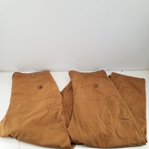 2 of CARHARTT Mens CARPENTER DUNGAREE FIT Brown/Khaki Work Pants 383-51 44x 30 - Picture 3 of 9